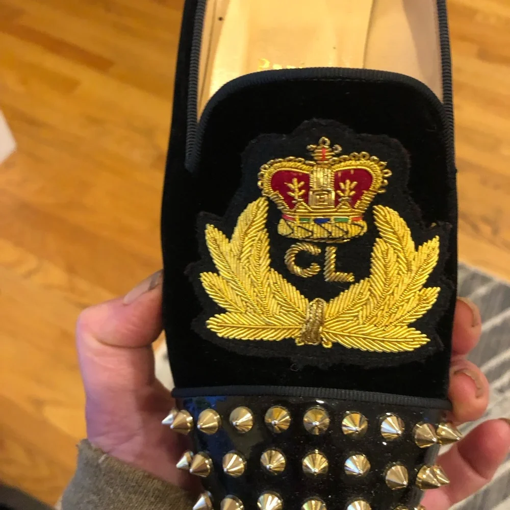 Christian Louboutin gold spikes beatiful loafers good pre own condition 39 - Picture 14 of 15